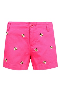Короткие розовые шорты с вышивкой Polo Ralph Lauren Kids