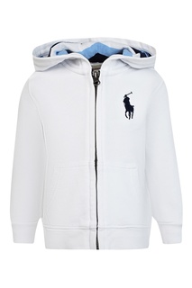 Белое худи с символом Ralph Lauren Kids