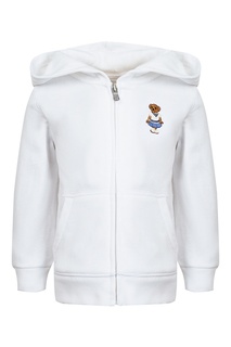 Белое худи с вышивкой Ralph Lauren Kids