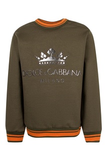 Зеленый свитшот с логотипом Dolce&Gabbana Children