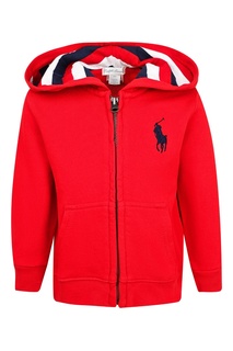 Красное худи с символом Ralph Lauren Kids