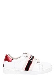 Белые кеды с эластичной лентой Gucci Kids