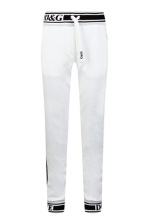 Белые брюки с лампасами Dolce&Gabbana Children