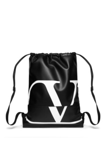 Кожаный рюкзак-мешок с узкими лямками Valentino