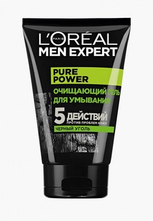 Гель для умывания LOreal Paris LOreal Очищающий Гель для умывания Men Expert 5 действий против проблем кожи с черным углем, 100 мл