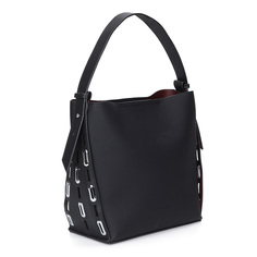 Вместительная черная сумка с железными элементами Respect