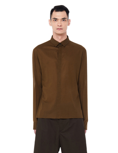 Хлопковая рубашка цвета хаки Haider Ackermann