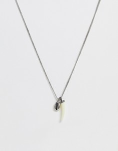 Серебристое ожерелье с подвесками Bershka - Серебряный