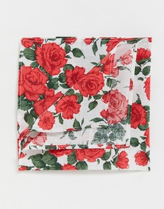 Платок для нагрудного кармана с принтом роз Gianni Feraud libery carline - Белый