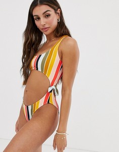 Слитный купальник в полоску Billabong High On Sun - Мульти