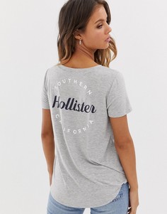 Футболка с драпировкой Hollister - Серый