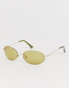 Овальные солнцезащитные очки со стеклами оливкового цвета ASOS DESIGN - Зеленый
