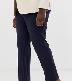 Темно-синие узкие строгие брюки ASOS DESIGN Plus - Темно-синий