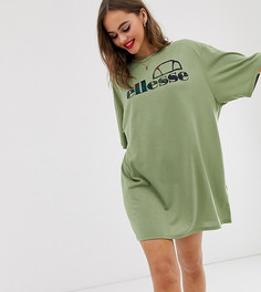 Платье-рубашка с пальмовым принтом и логотипом Ellesse recycled - Зеленый
