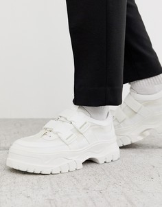 Белые кроссовки с массивной подошвой и ремешками ASOS DESIGN - Белый