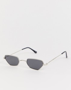 Серебристые солнцезащитные очки в тонкой оправе Jeepers Peepers - Серебряный