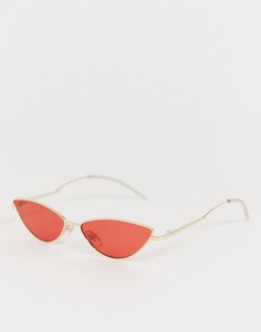 Солнцезащитные очки в узкой оправе с красными стеклами Jeepers Peepers - Красный