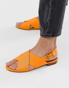 Оранжевые сандалии с перекрещенными ремешками и открытой пяткой & Other Stories - Оранжевый