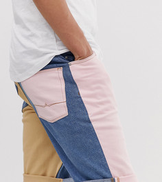 Узкие джинсовые шорты колор блок ASOS DESIGN Tall - Розовый