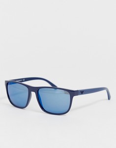 Синие квадратные солнцезащитные очки Emporio Armani - Синий