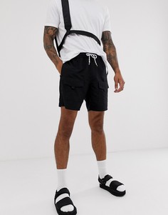 Черные шорты-карго для плавания ASOS DESIGN - Черный