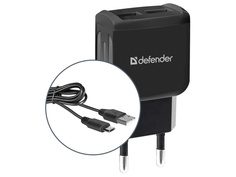 Зарядное устройство Defender UPC-21 2xUSB + кабель microUSB 83581