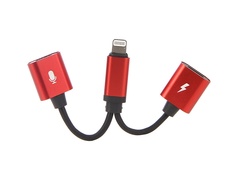 Аксессуар Gurdini Double Lightning Audio + Charge 2A Red 904449