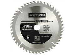 Диск Stayer Super-Line пильный по дереву 190x30mm 3682-190-30-48