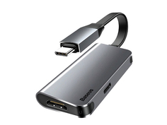 Хаб USB Baseus Little Box Type-C - HDMI/Type-C PD Mini High-definition Smart HUB Converter Dark Gray CAHUB-E0G