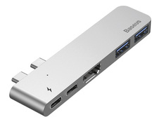 Хаб USB Baseus Thunderbolt C+ Dual Type-C - USB 3.0/HDMI/Type-C Female HUB Converter Deep Space Grey CAHUB-B0G