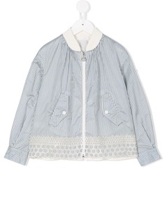 Moncler Kids куртка-бомбер с полосатым узором