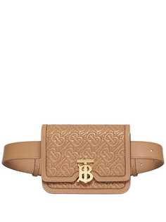 Burberry стеганая поясная сумка с монограммой TB