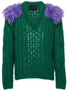 Prada джемпер с перьями