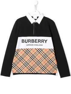 Burberry Kids рубашка-поло в клетку