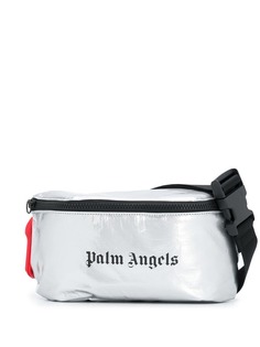 Palm Angels поясная сумка с эффектом металлик и логотипом