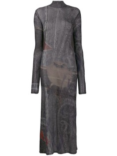 Yohji Yamamoto приталенное платье с высоким воротником