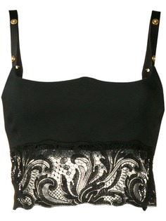 Versace укороченный кружевной топ