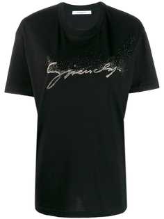 Givenchy футболка с декорированным логотипом