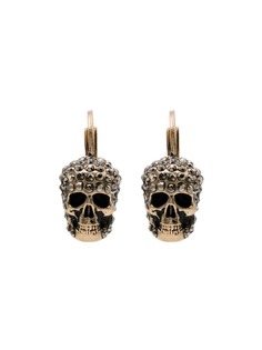 Alexander McQueen серьги с декором Skull и кристаллами