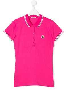 Moncler Kids рубашка-поло с вышитым логотипом