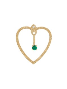 Yvonne Léon 18kt gold and emerald Heart Earrings