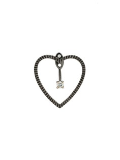 Yvonne Léon 18kt black gold and diamond Heart Earring