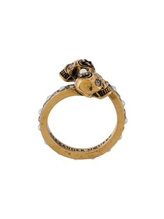 Alexander McQueen кольцо с двумя черепами