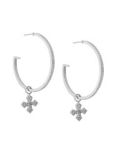 King Baby large cross hoop earrings