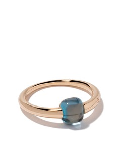 Pomellato 18kt rose & white gold Mama non Mama blue topaz ring