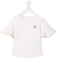 Chloé Kids футболка с рукавами клеш и овальным вырезом
