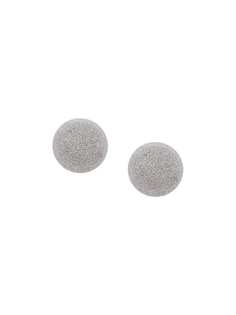 Carolina Bucci 18kt white gold Florentine Finish Button Studs with Clip