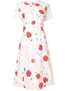Marni платье миди с принтом и складками