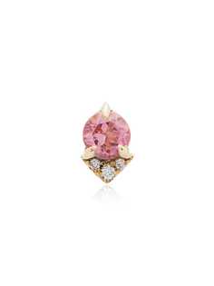 Lizzie Mandler Fine Jewelry Spike stud pink morganite and diamond 18K yellow gold single earring