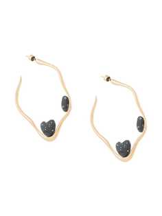 Eye M By Ileana Makri stone hoop earring